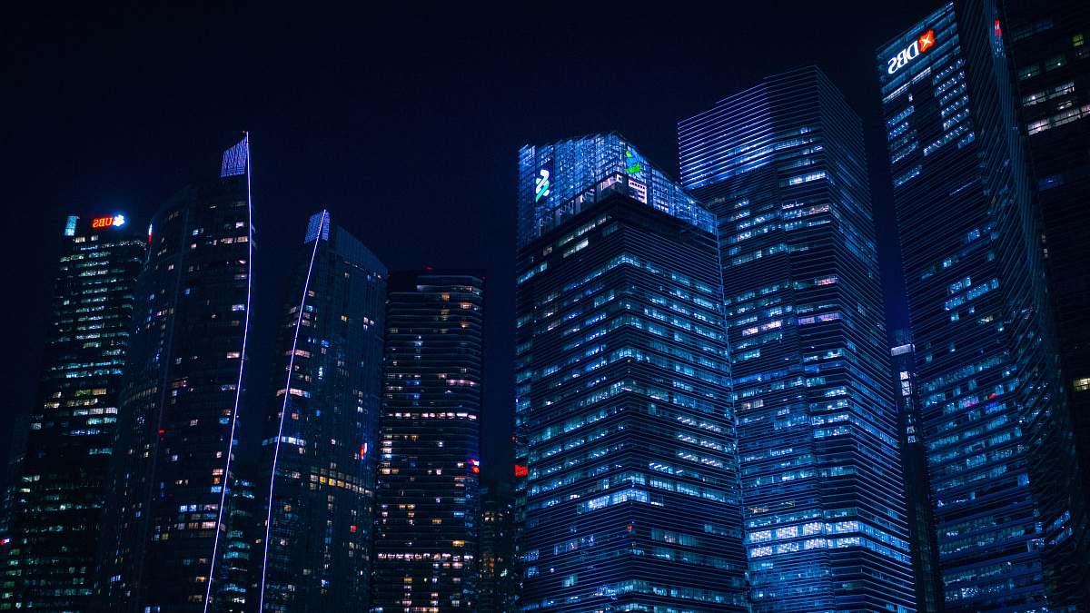 city lighted buildings during nighttime office building