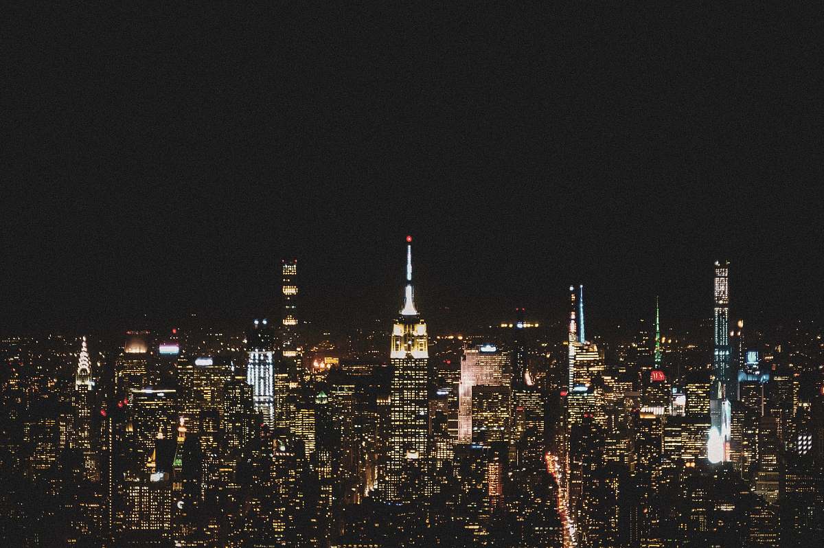 city lighted city at night metropolis