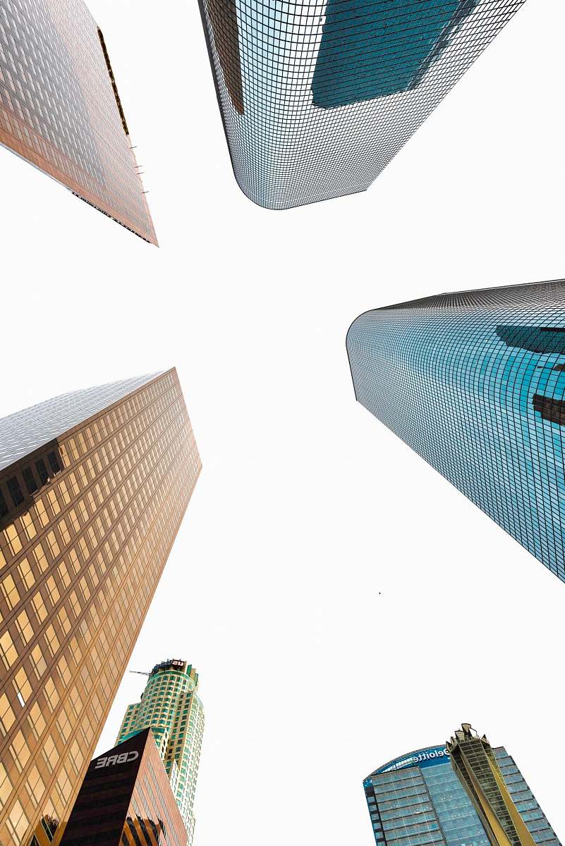 city low angle photo of high-rise buildings urban