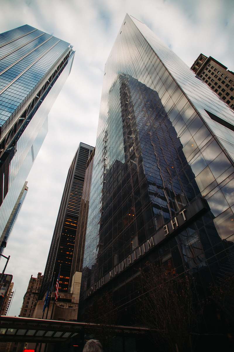 city low-angle photography of high-rise building office building
