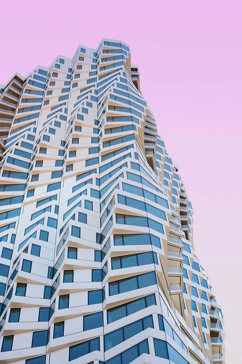 housing low angle view of white painted high rise building condo
