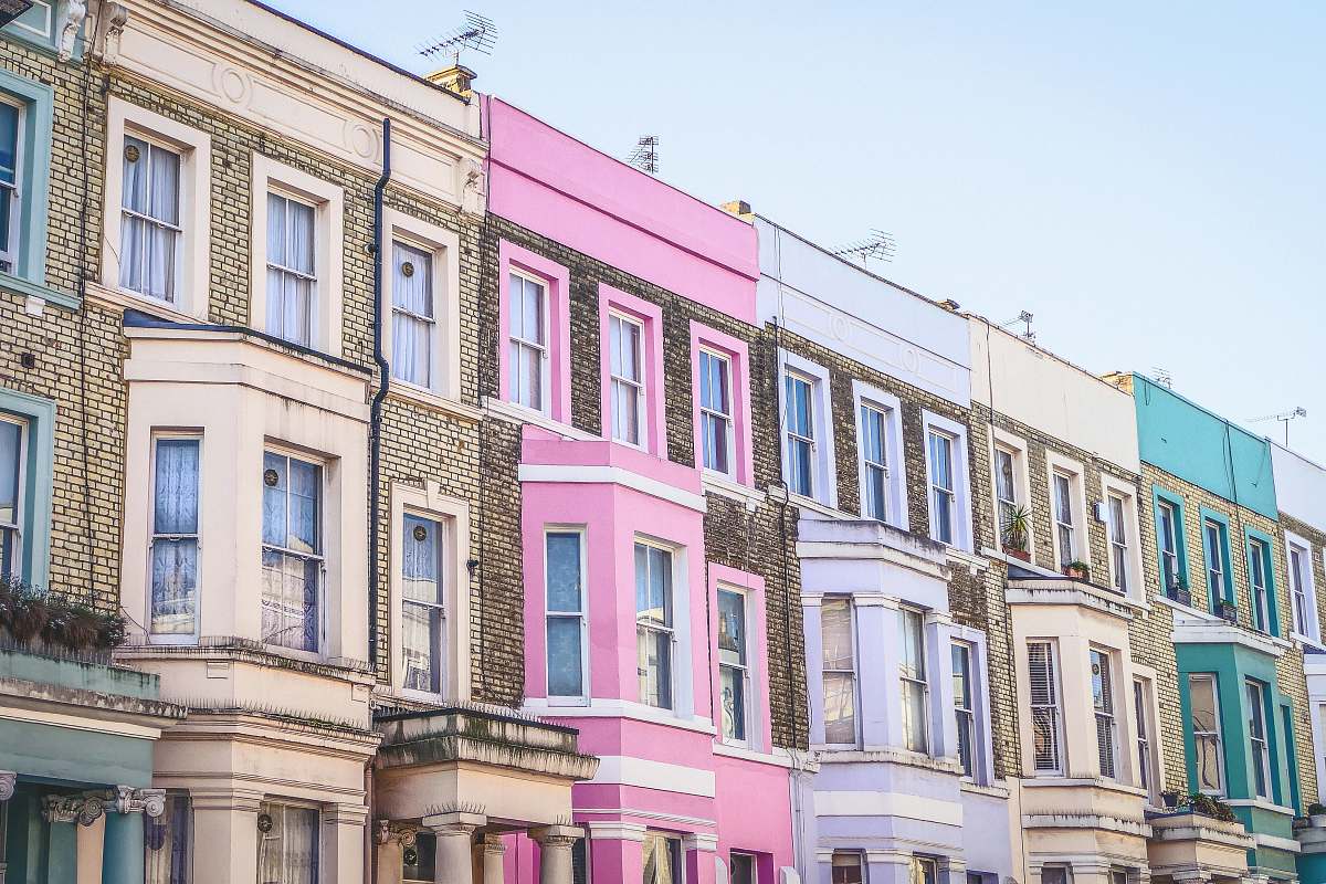 city multicolored concrete buildings home decor