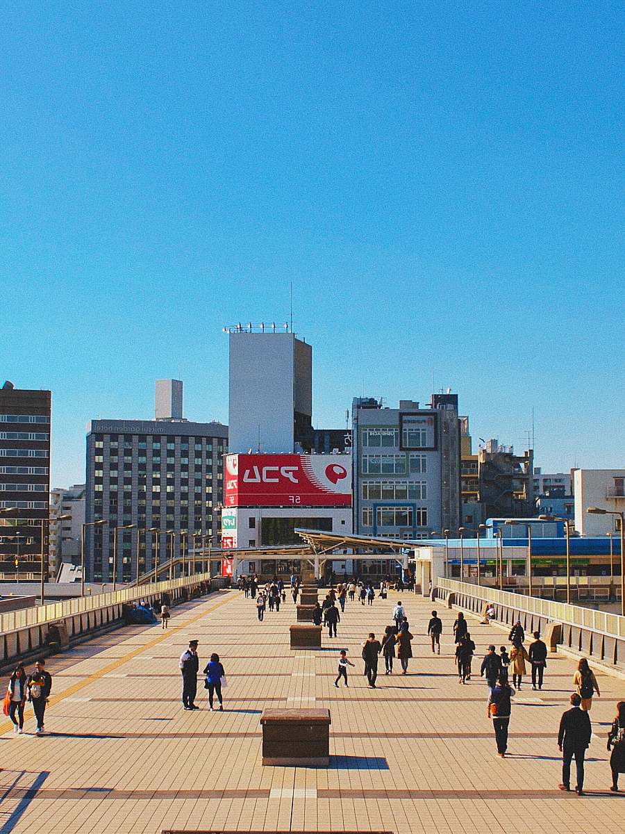 city people standing near high-rise building during daytime downtown