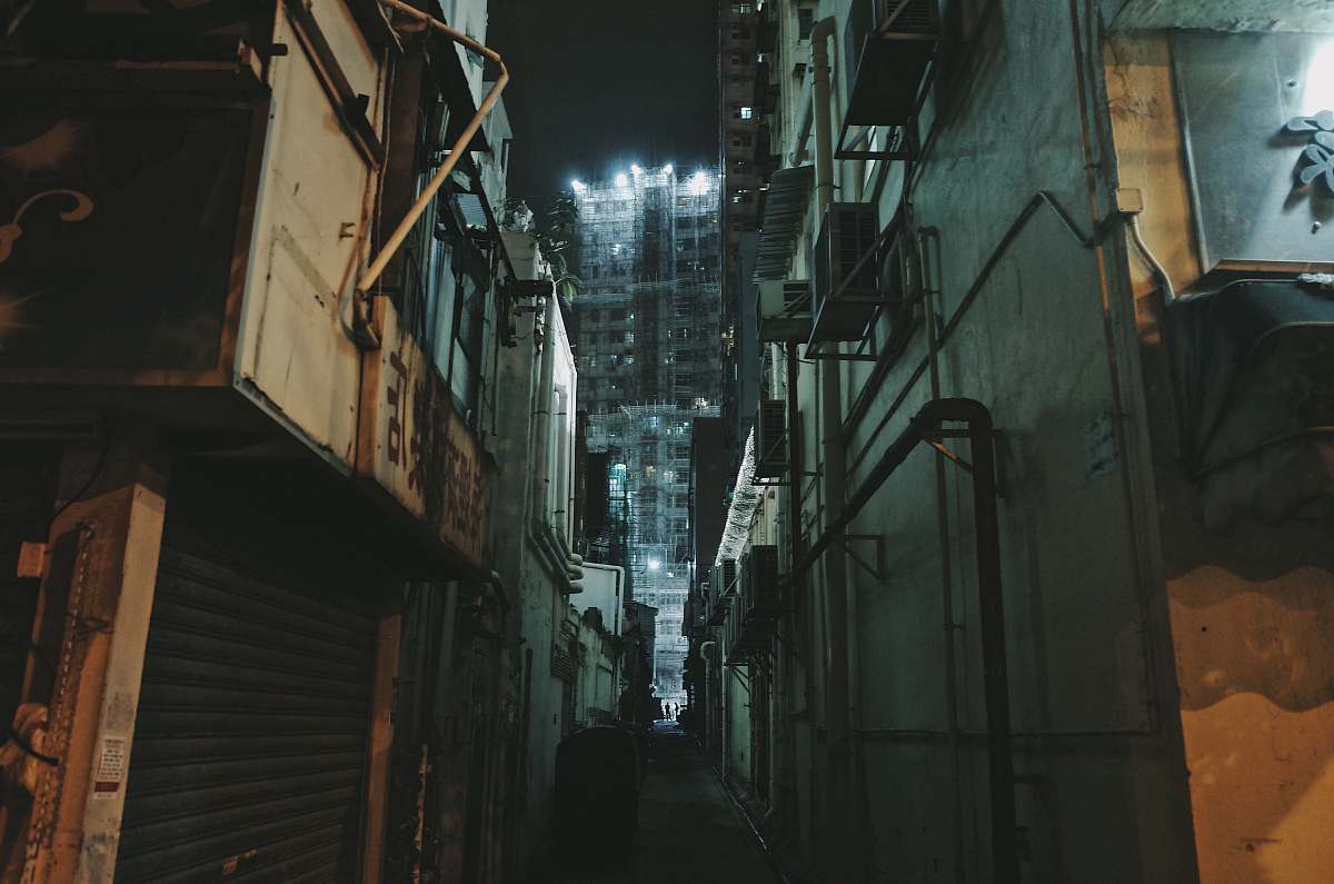 city street alley during nighttime urban