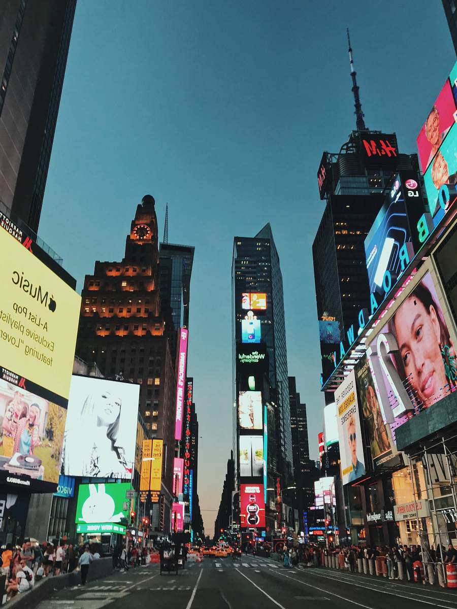 city Time Square at night town