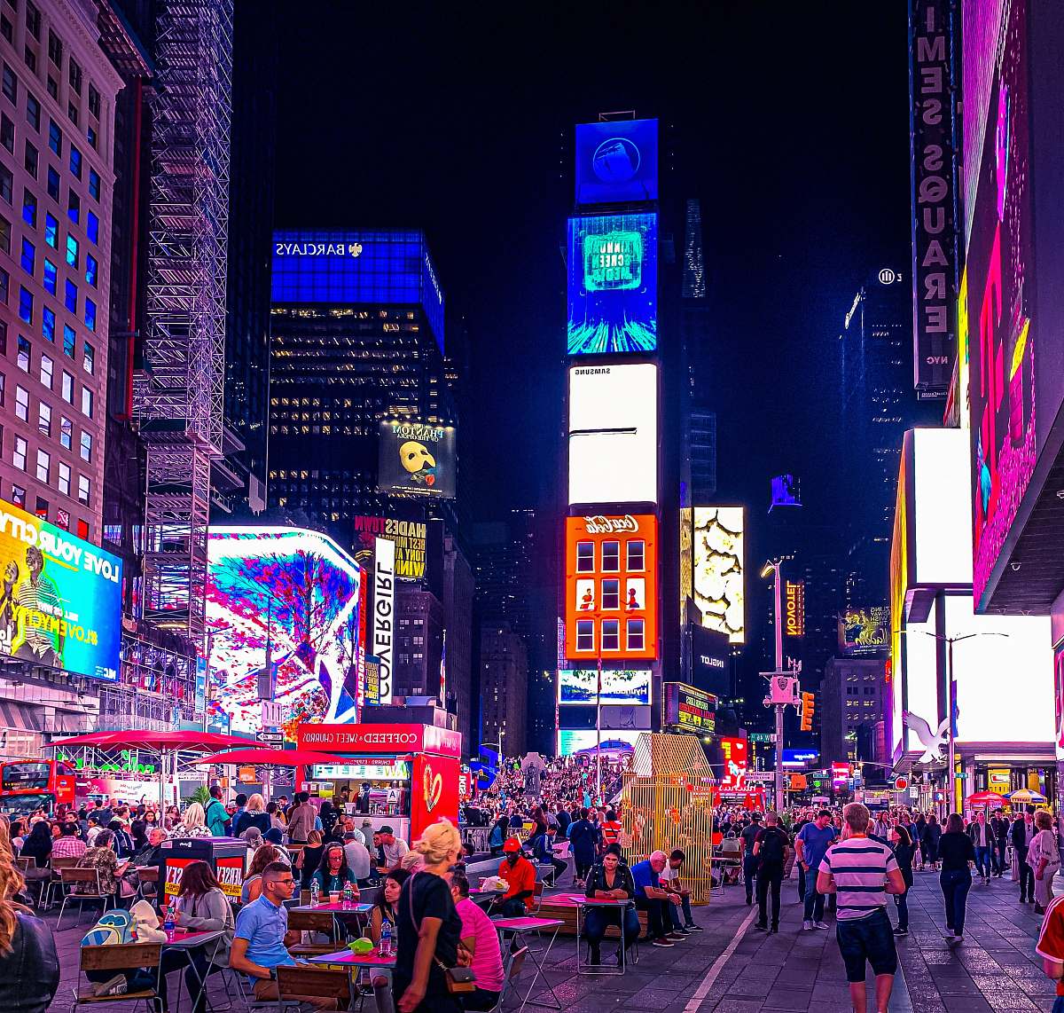 city Time Square park, New York downtown