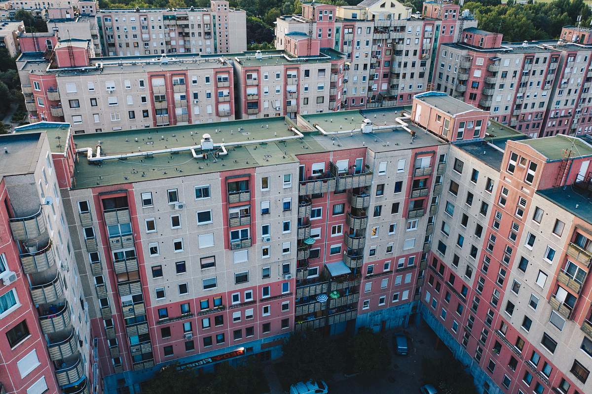 city white and pink building high rise