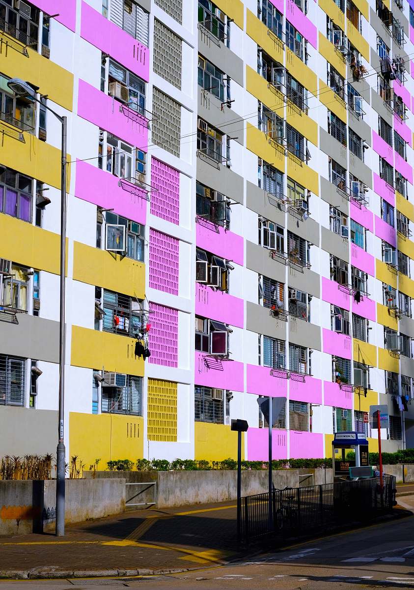 city white and pink concrete building high rise