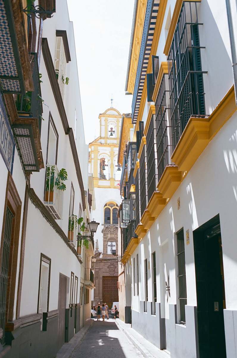 city white and yellow concrete houses road