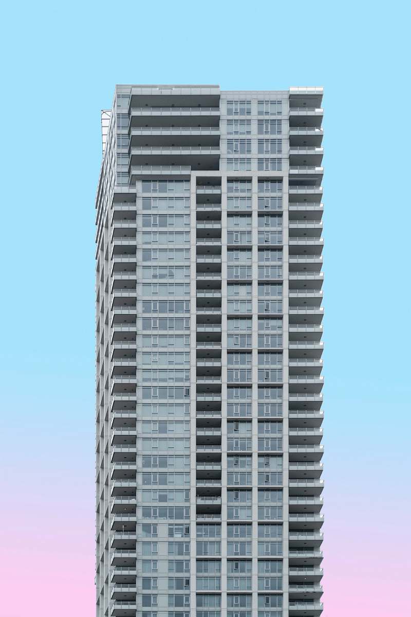 urban white painted high-rise building town