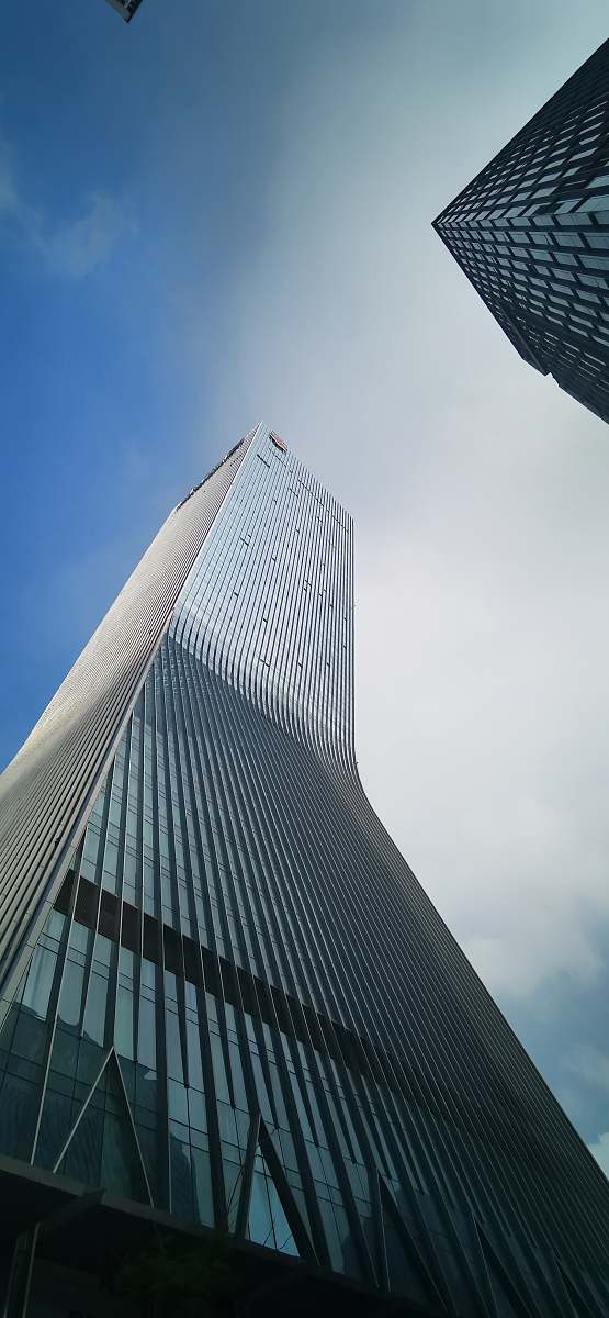 city worm view photo of gray building high rise