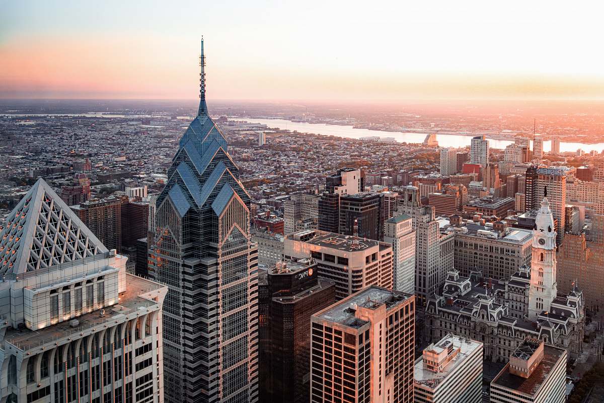 town aerial photo of buildings urban