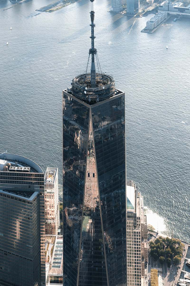 building aerial photo of mirror building high rise