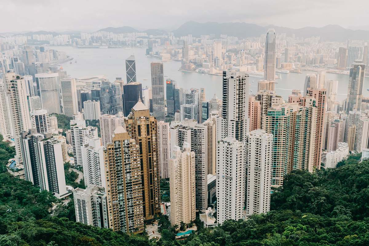building aerial photography city buildings high rise