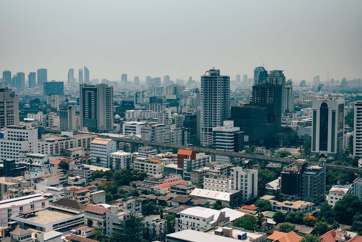 urban aerial photography of a city under grey sky bangkok