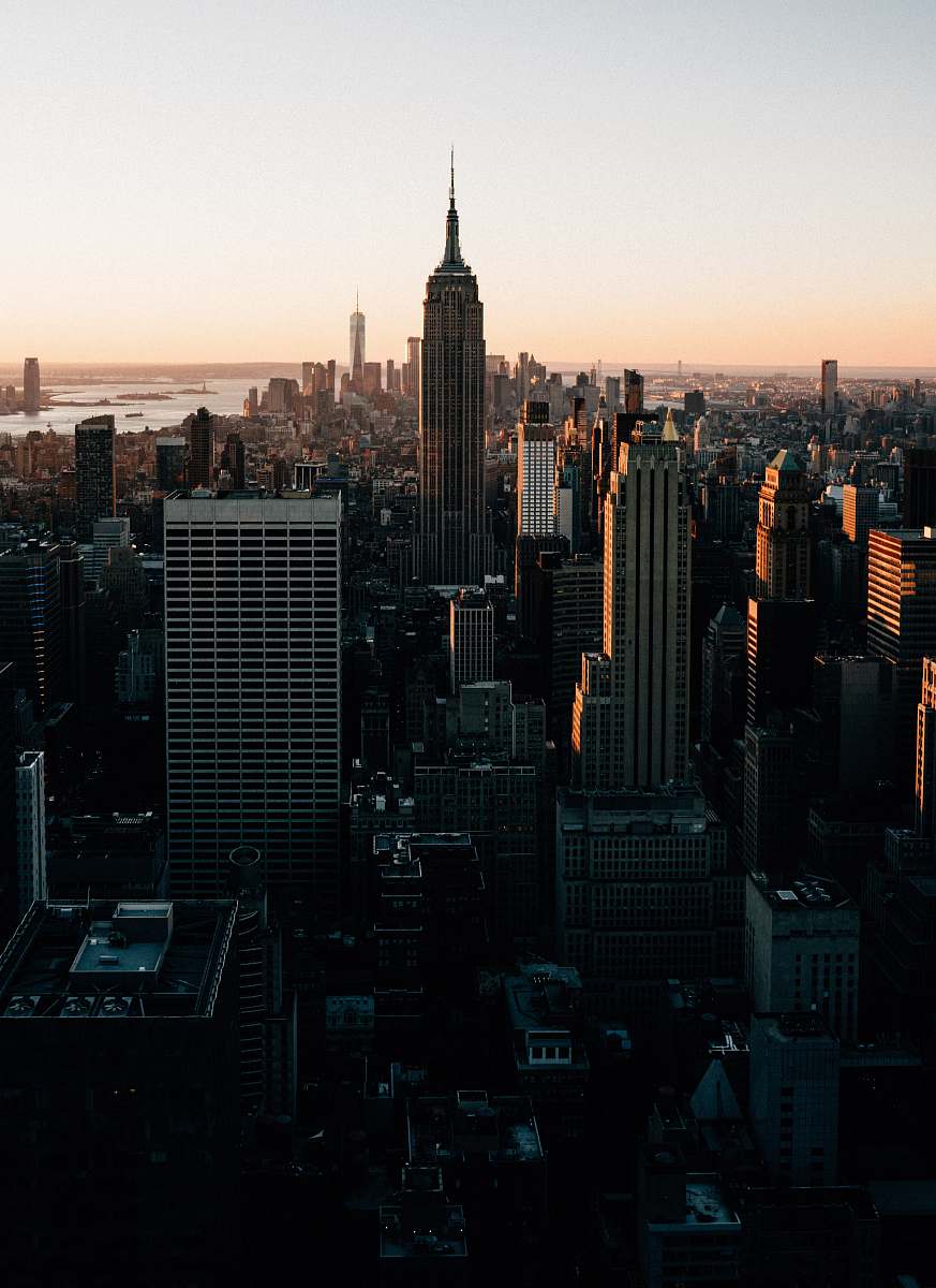 urban aerial view of buildings high rise