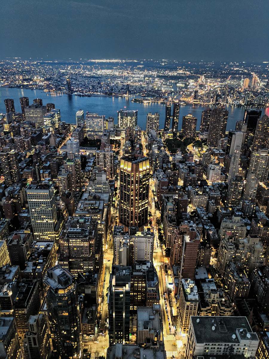building areal view of city at nighttime nature