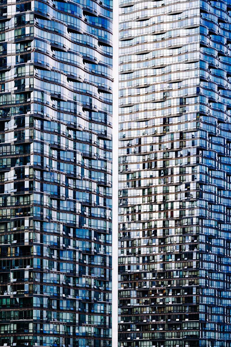 building black glass-panel building collage urban