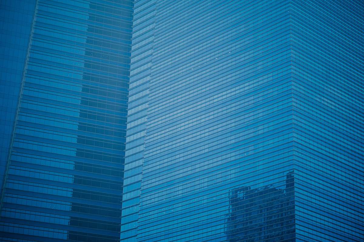 building blue glass building blue