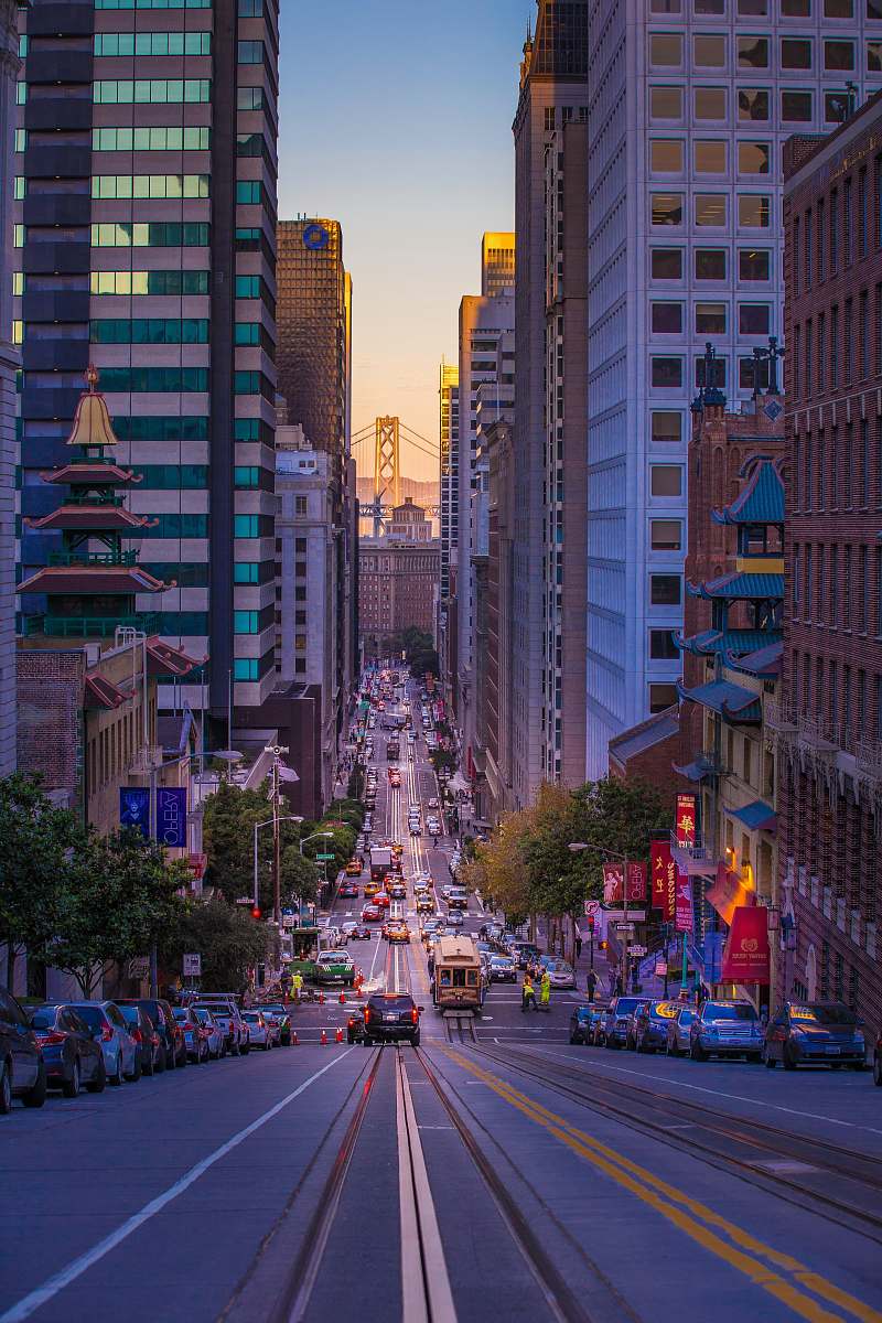 building car lot surrounded by high rise building san francisco