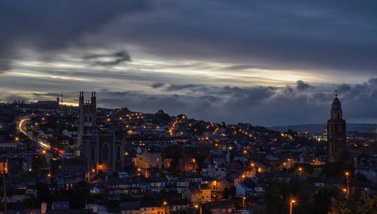 outdoors city skyline during night time landscape