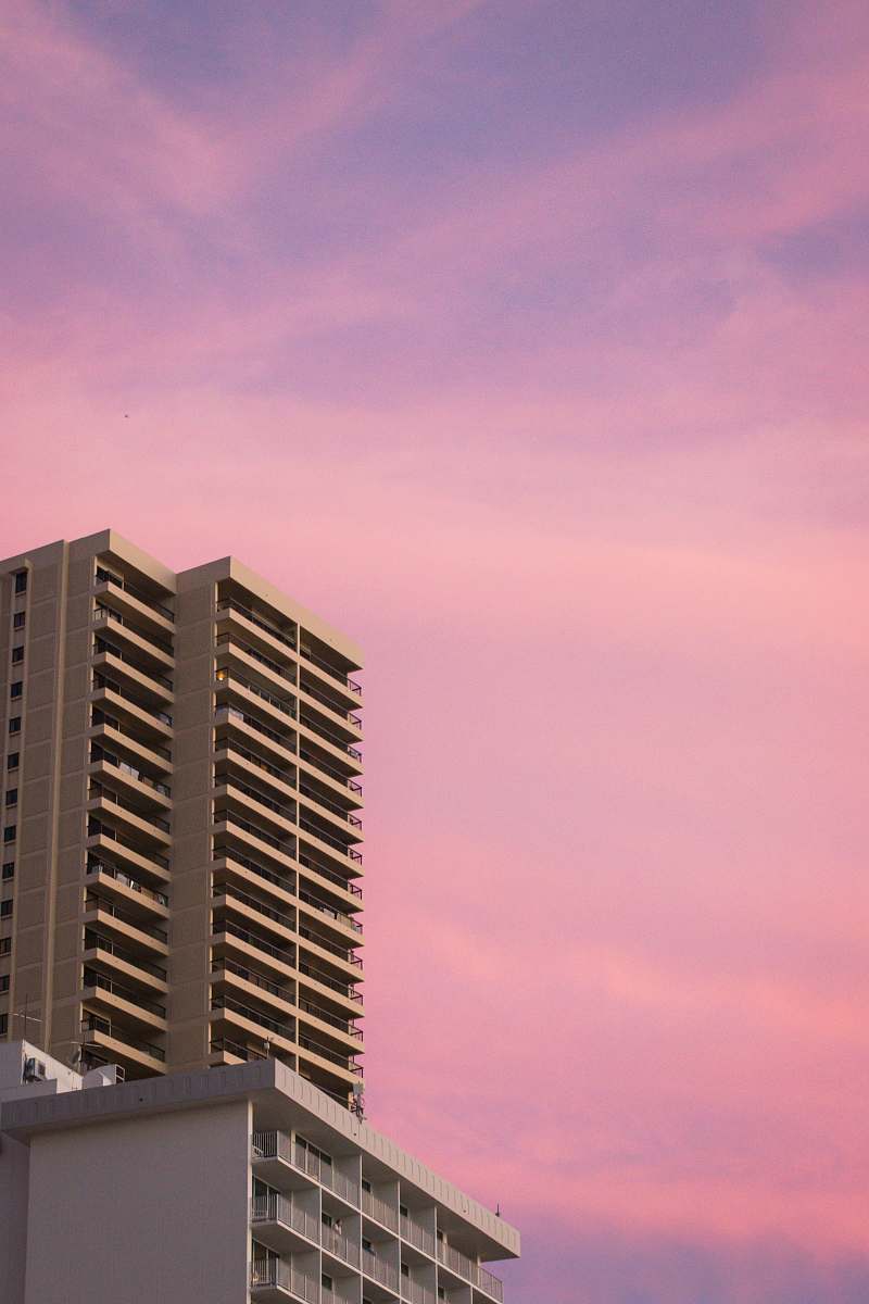 urban concrete building during sunset building