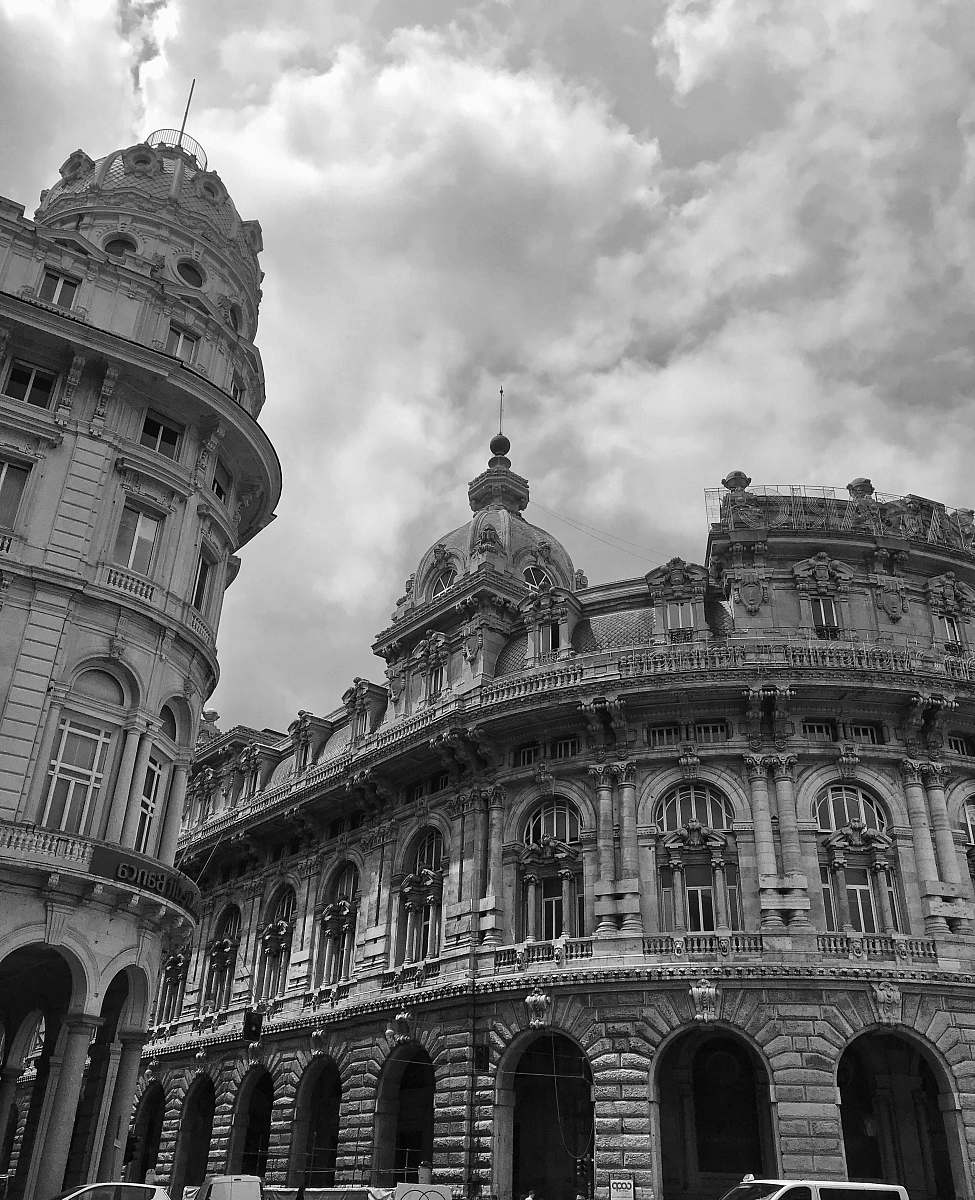 building grayscale photo of concrete building black-and-white