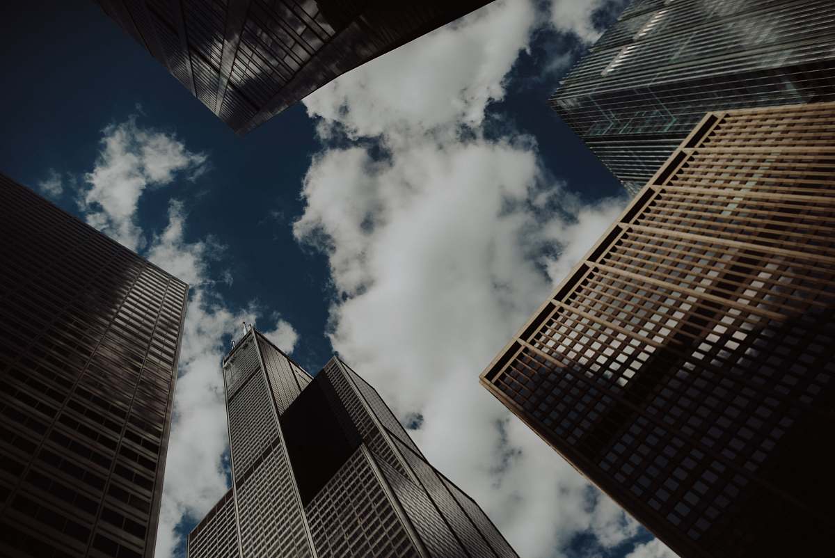 urban low angle photo of buildings building