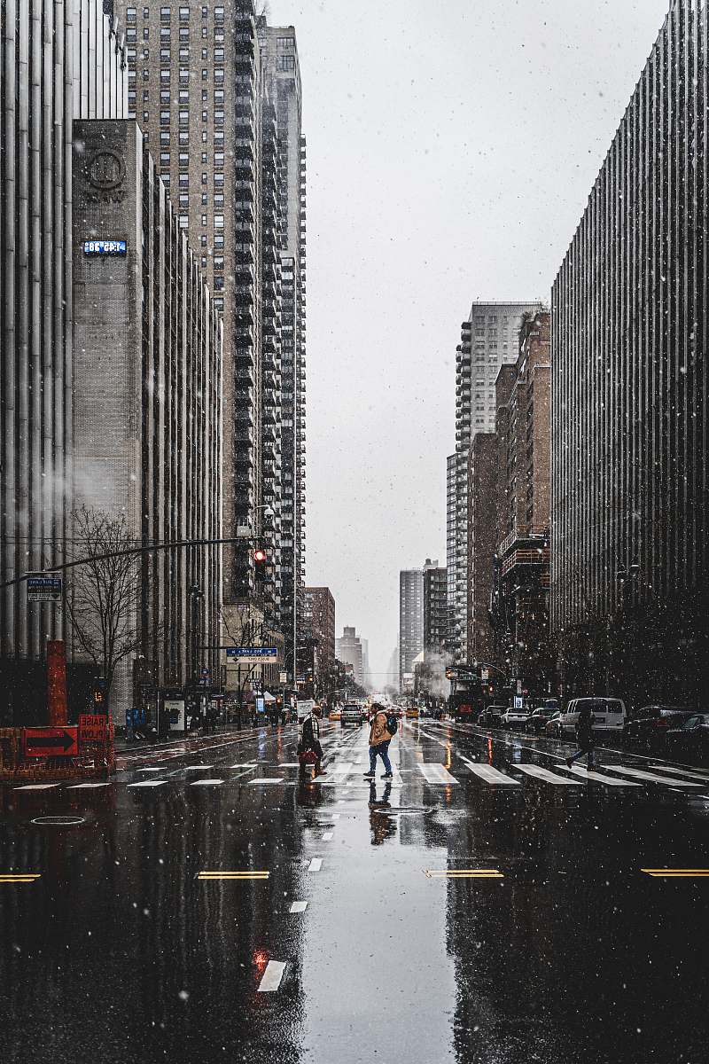 town man walking on pedestrian lane urban