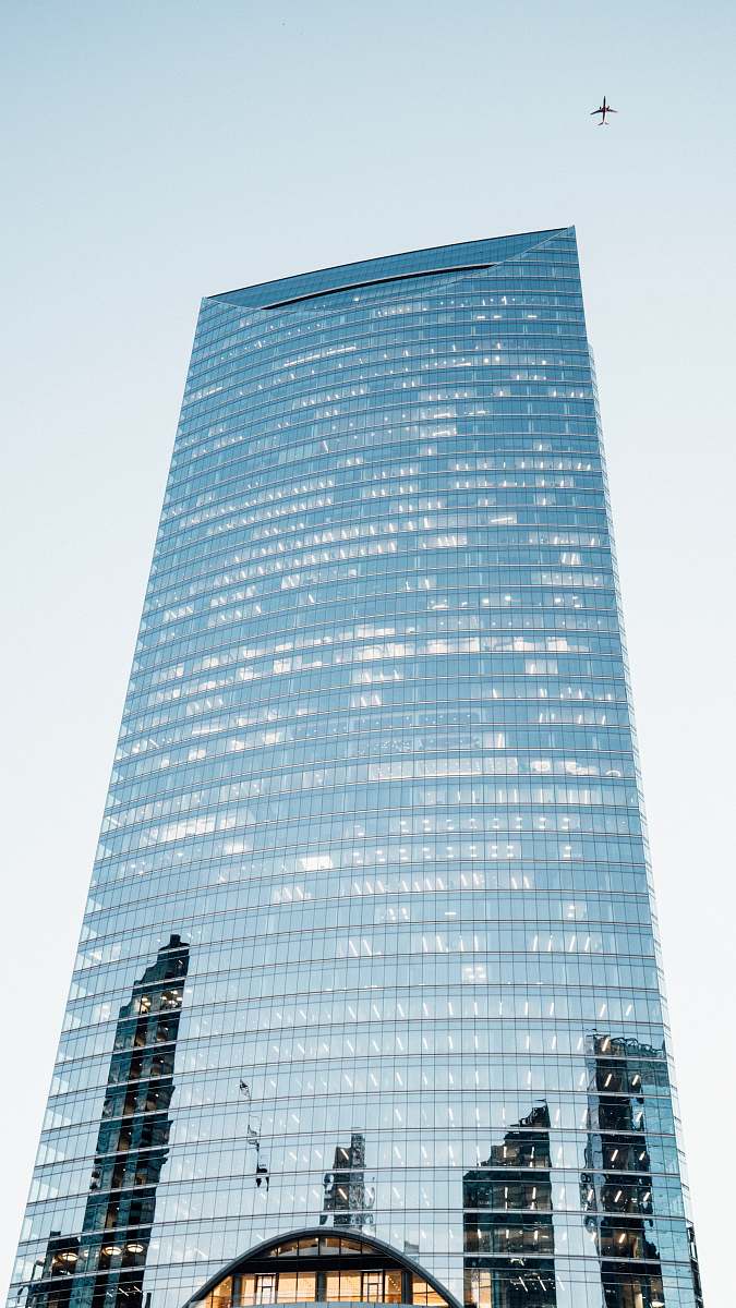 urban mirror high rise building in low angle photo high rise
