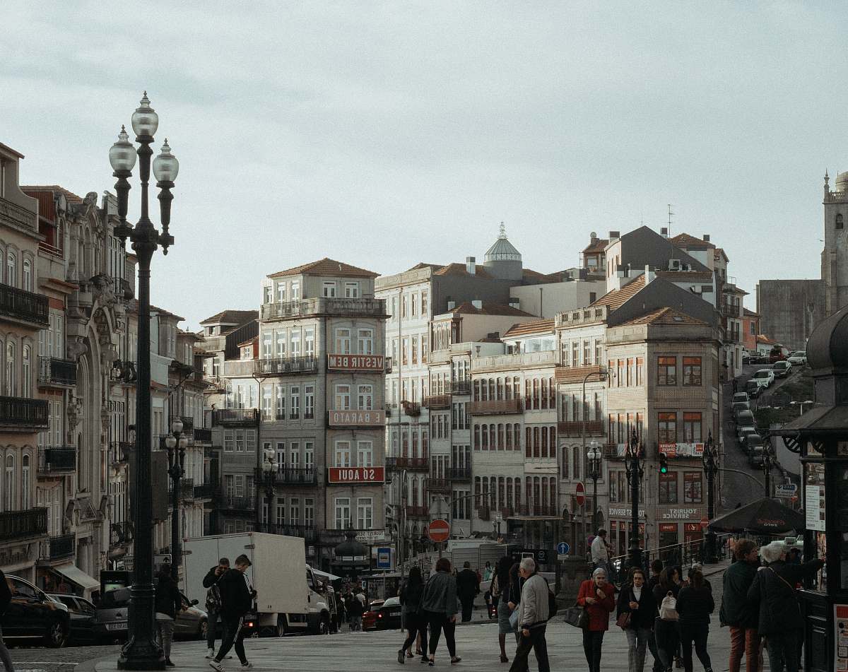 human people near buildings pedestrian