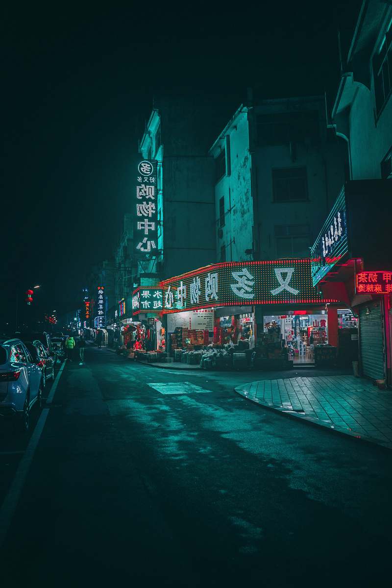 urban red and white sign town