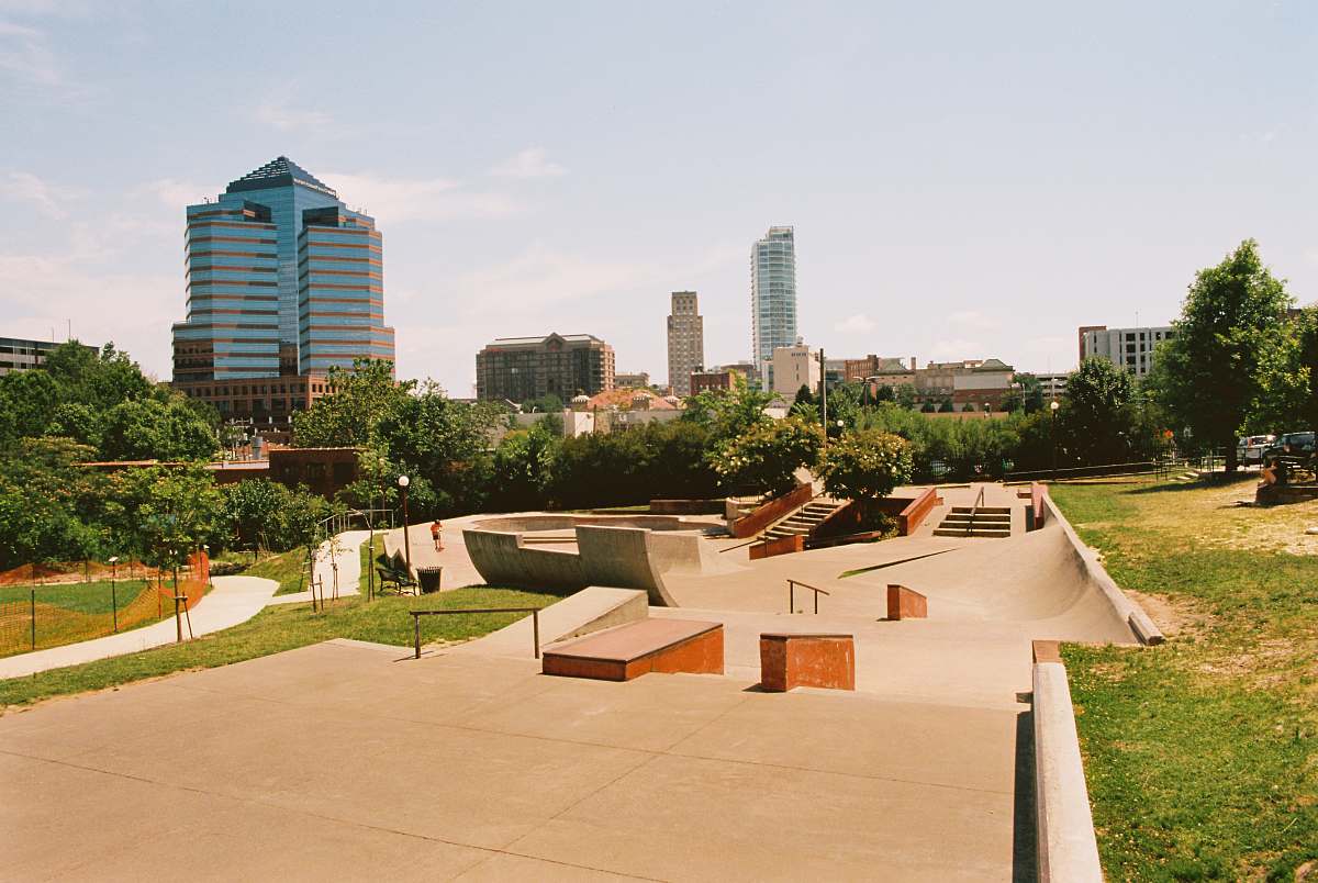 building skateboard track downtown
