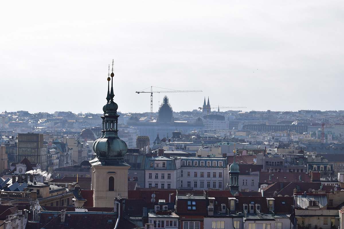architecture top view of city spire