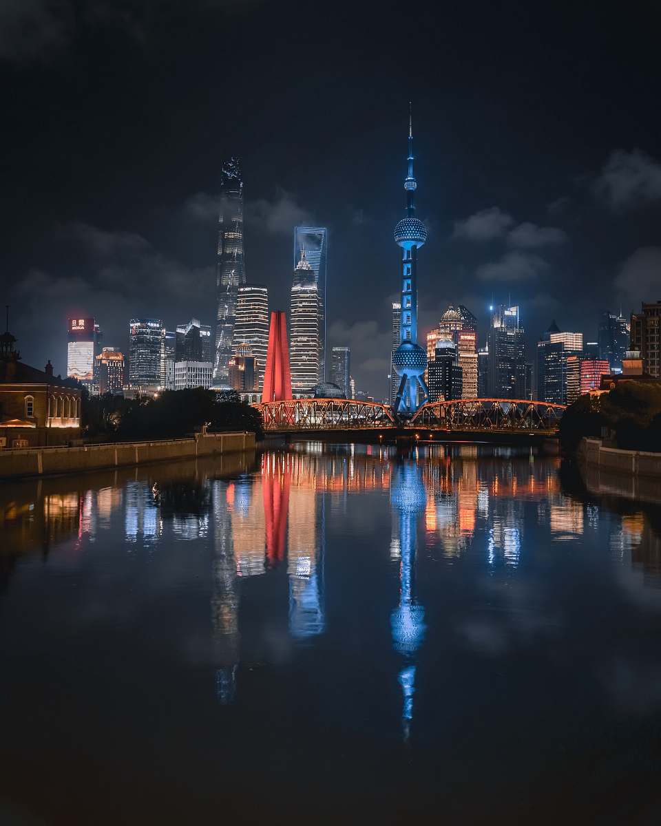building turned on lights on city during night metropolis