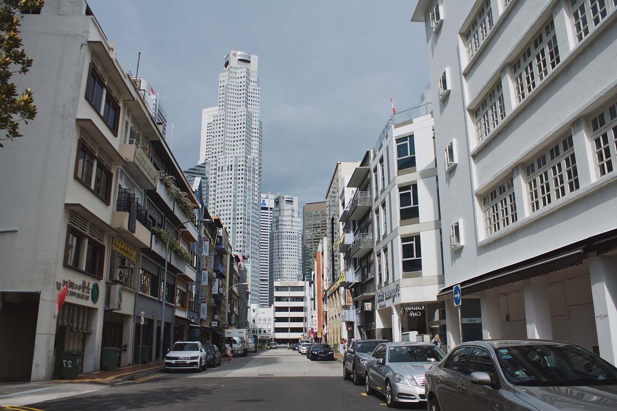 street view of gray building automobile