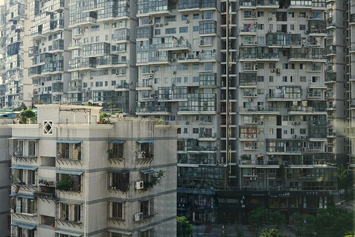 building white concrete buildings urban