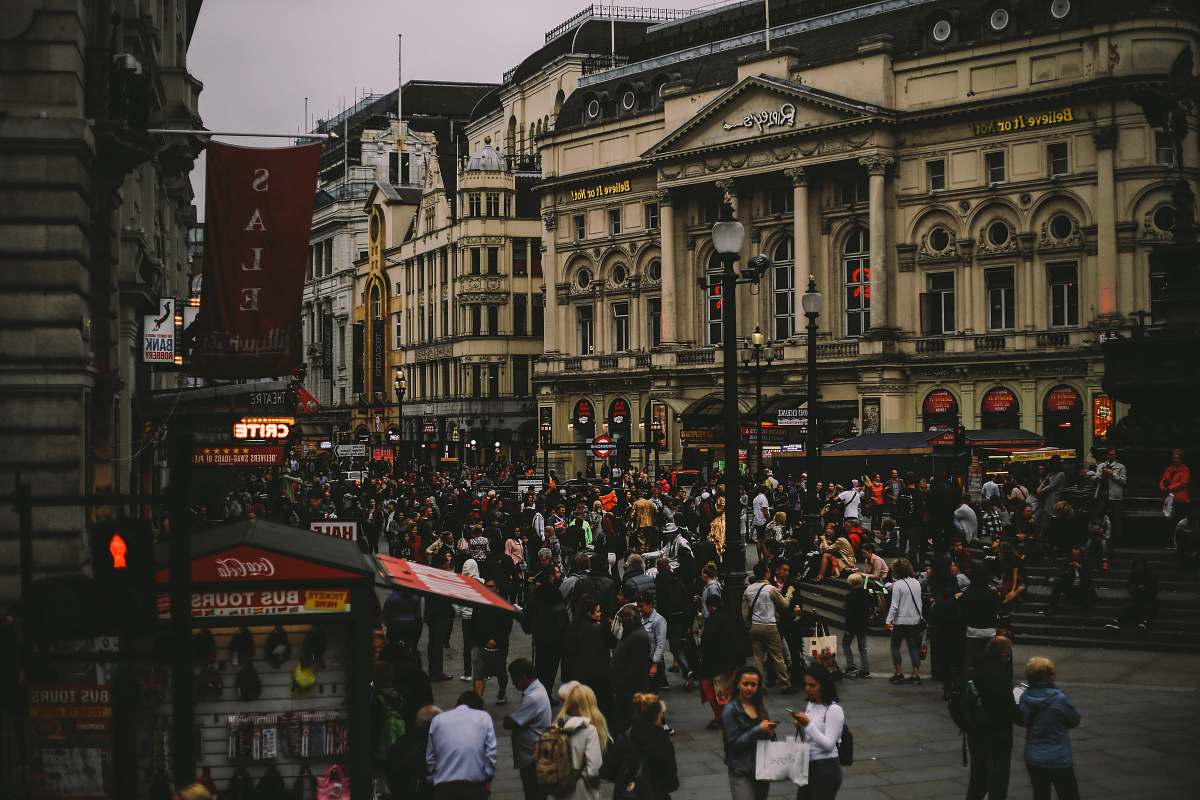person people in plaza pedestrian