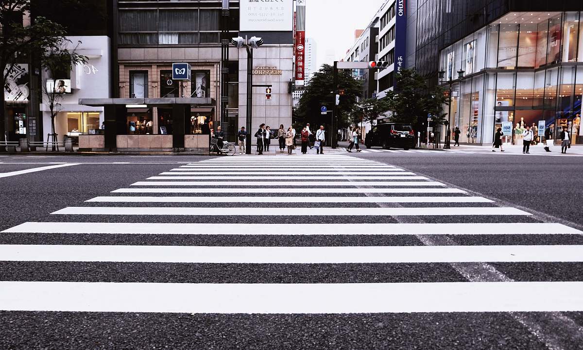 japan people standing on pedestrian lane crossing