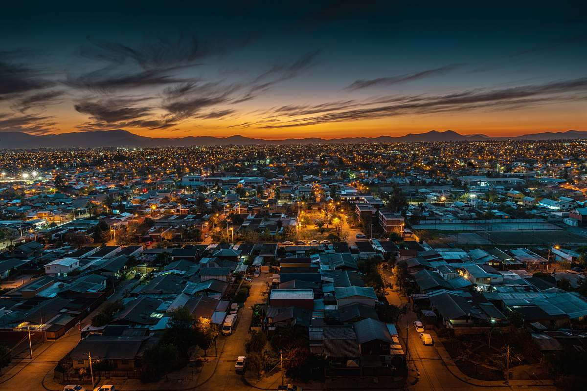 nature aerial photography of houses and buildings during night time outdoors