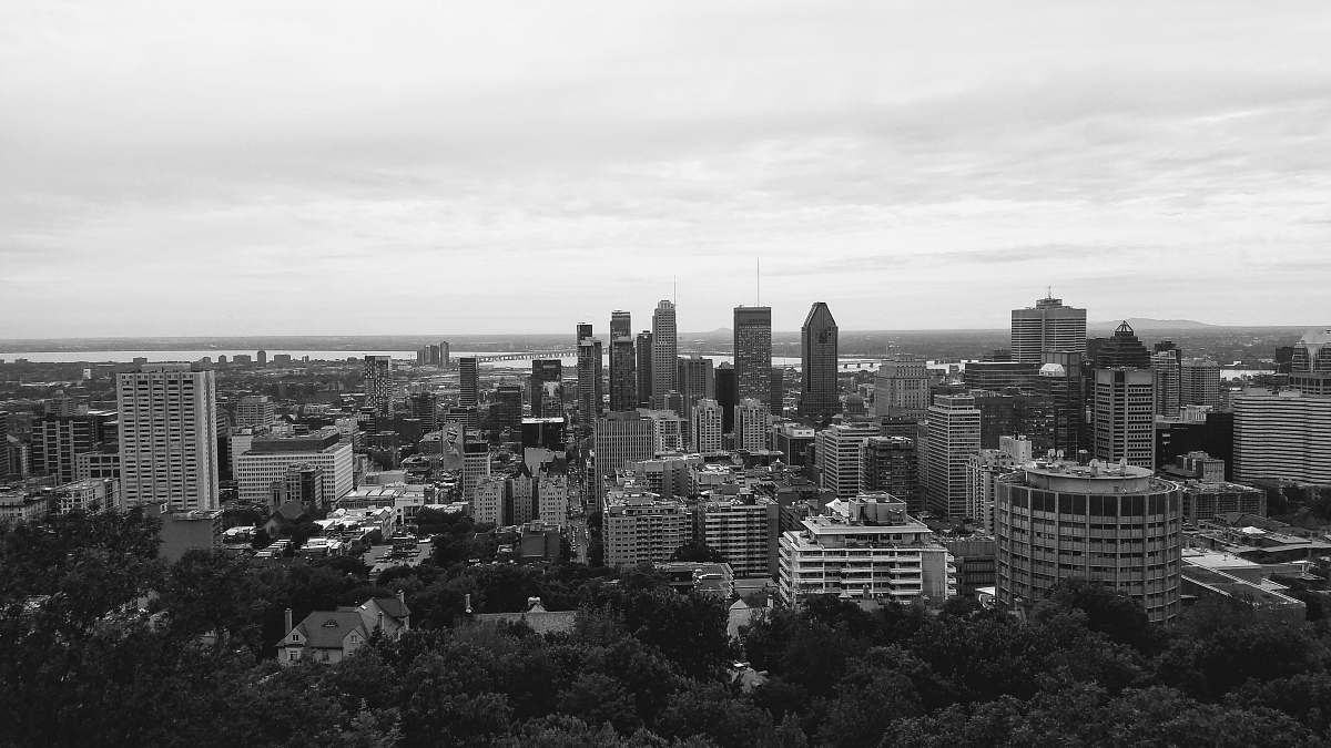 nature grayscale photography of city buildings black-and-white