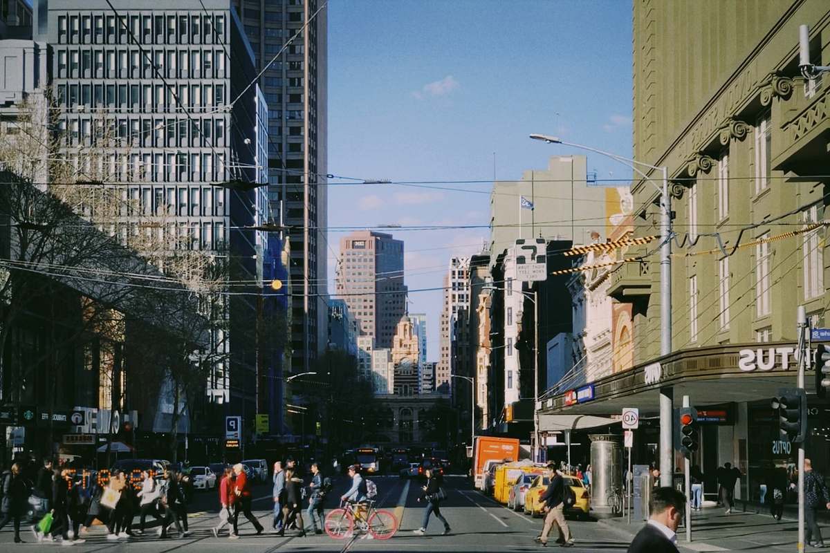 pedestrian people crossing street human