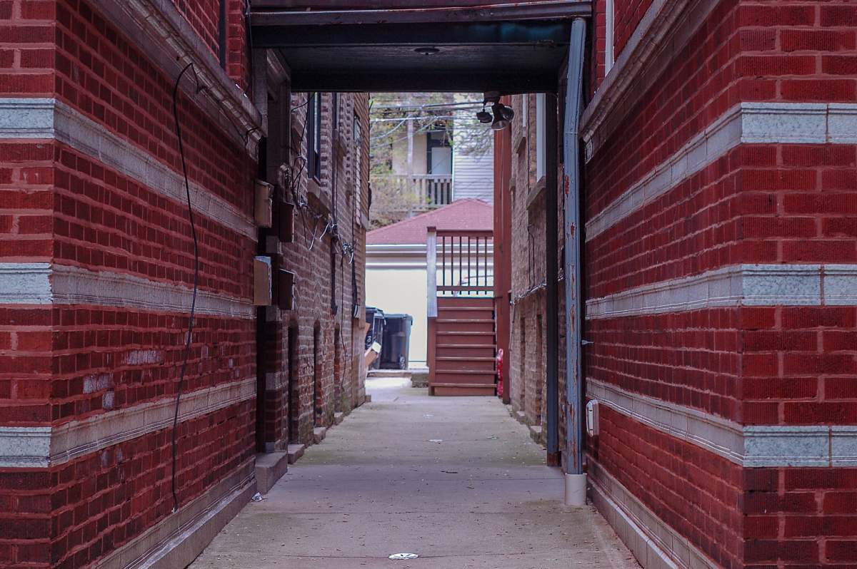 city architectural photography of red building building