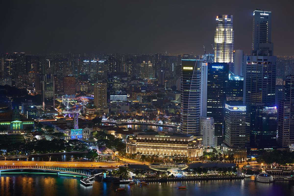 building aerial photography of urban city at night city