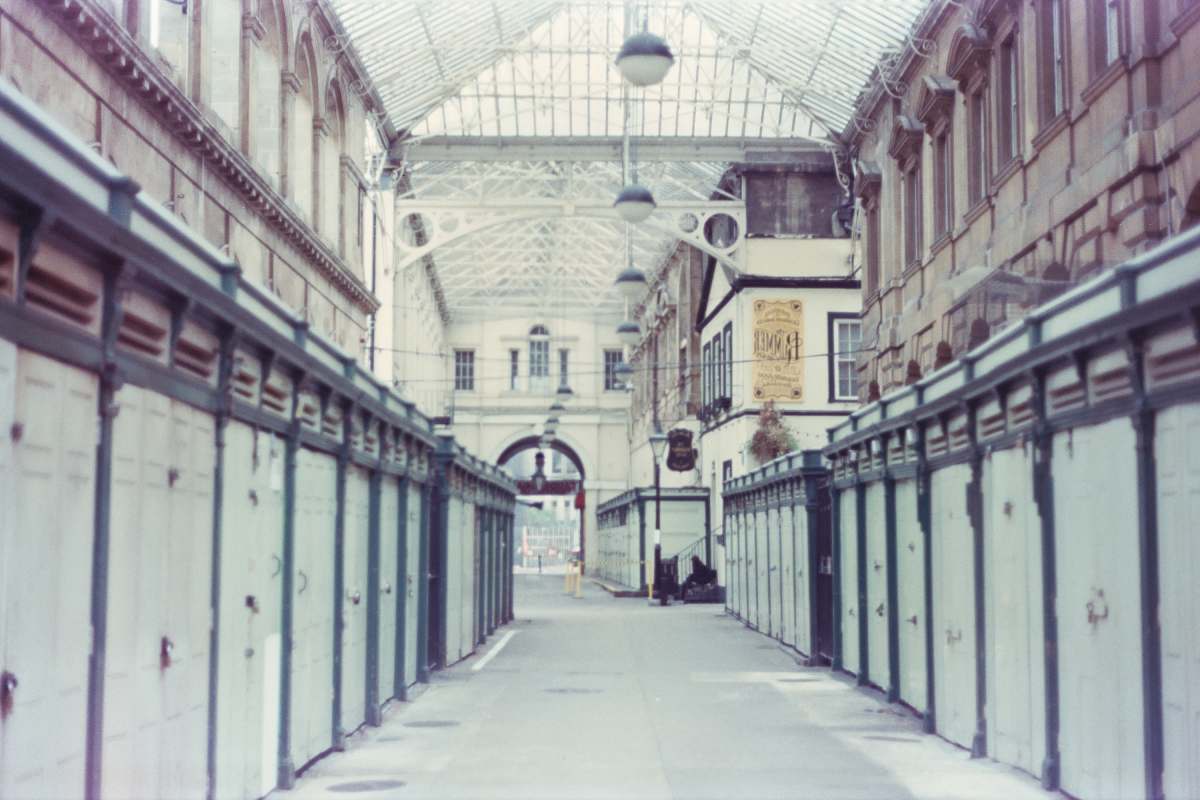 city empty concrete hallway building