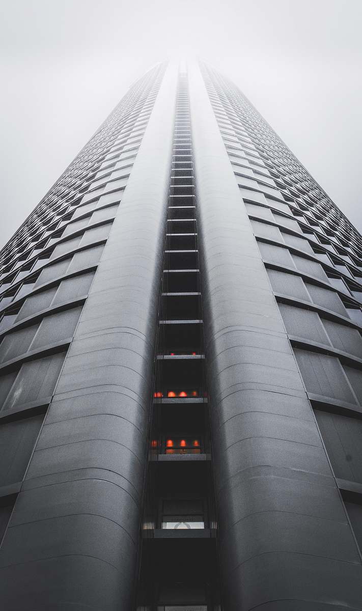 architecture worm's eye view of high-rise building skyscraper