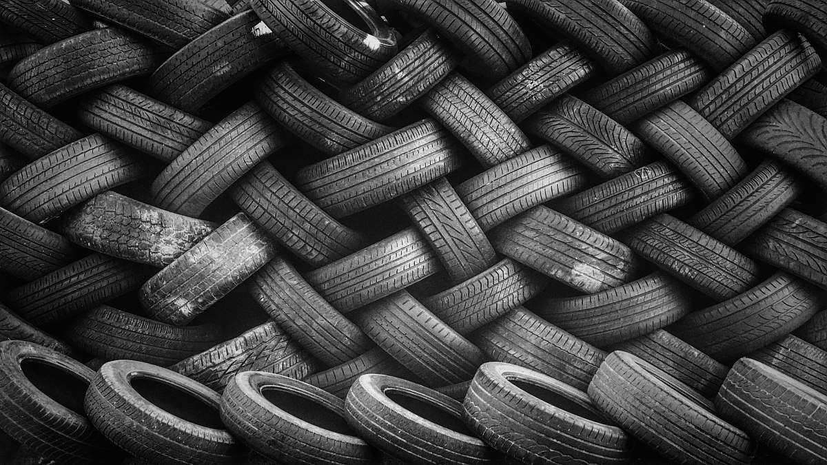 pattern bunch of tires grey