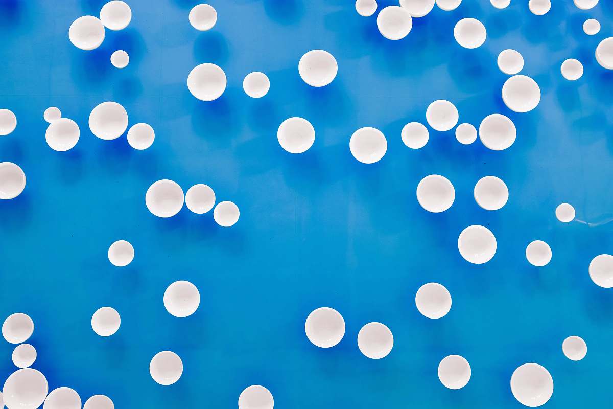 texture white and blue circles graphic art polka dot