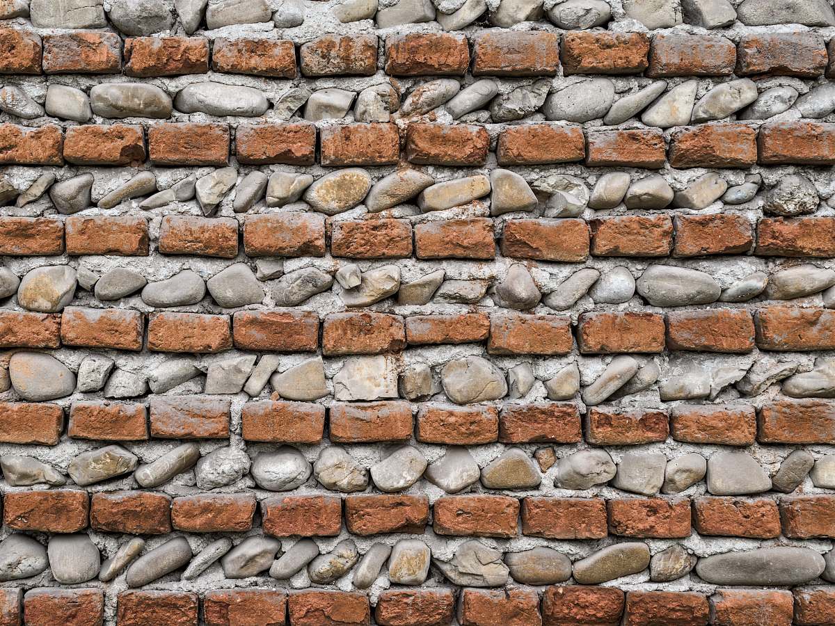 wall brown bricks wall roof