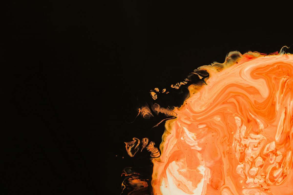 mountain orange sun on black background outdoors